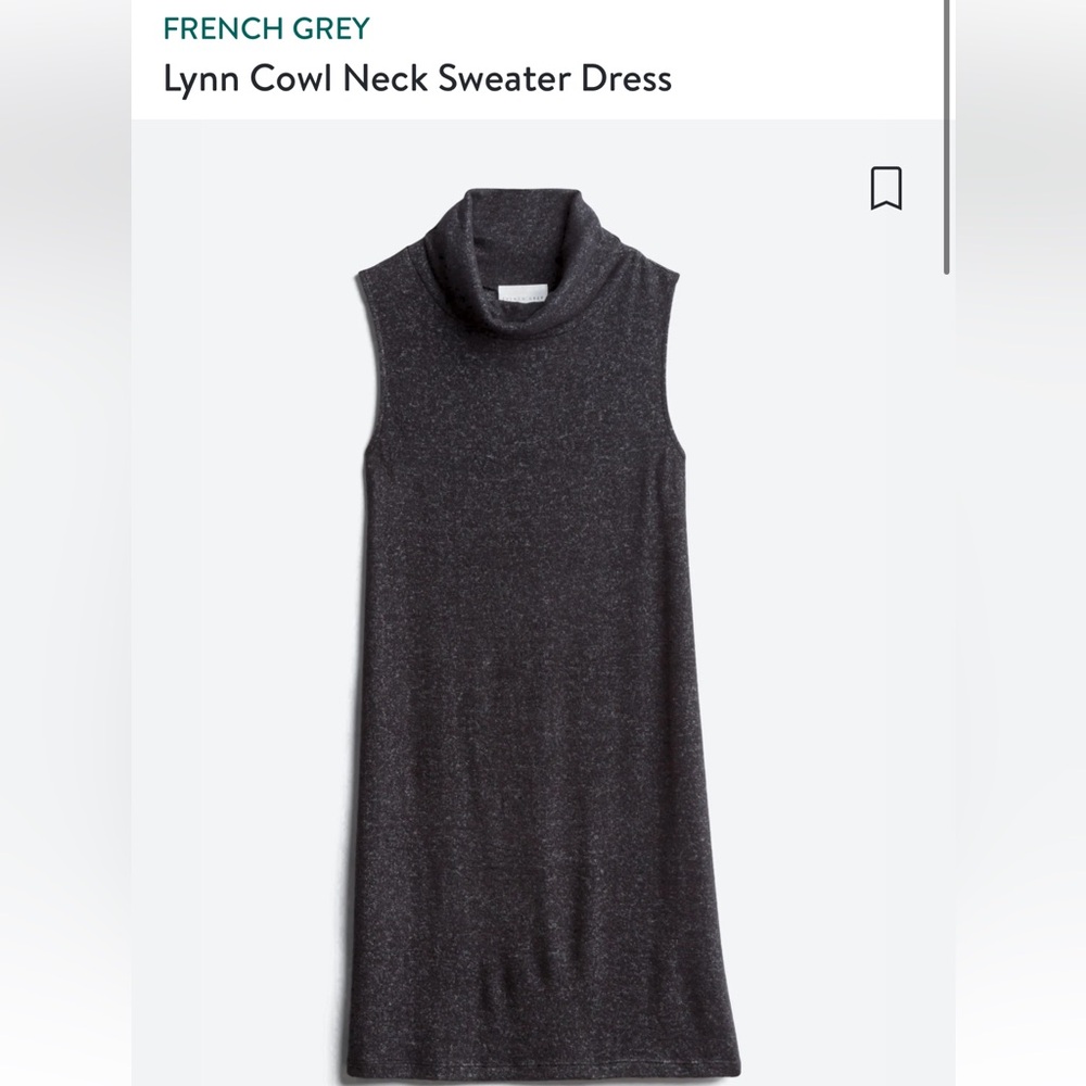 French Grey Lynn Cowl Neck Sweater Dress